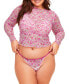 ფოტო #1 პროდუქტის Plus Size Aubrie T-Shirt & G-String Set