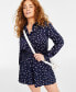 Фото #4 товара Women's Smocked Long-Sleeve Romper, Created for Macy's