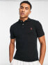 Фото #1 товара Polo Ralph Lauren slim fit pique polo with red player logo in washed black