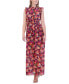 Women's Ruffled Floral Chiffon Maxi Dress