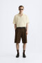 Cotton - linen knit polo shirt