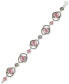 ფოტო #2 პროდუქტის Marcasite (2-1/6 ct. t.w.) & Pink Cubic Zirconia Rose Link Bracelet in Sterling Silver