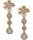 ფოტო #1 პროდუქტის Gold-Tone Stone & Bead Flower Linear Drop Earrings