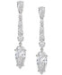 ფოტო #1 პროდუქტის Rhodium-Plated Cubic Zirconia Linear Drop Earrings, Created for Macy's