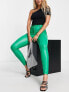 Фото #2 товара Miss Selfridge faux leather button fly legging in green