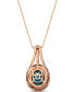 ფოტო #2 პროდუქტის Deep Sea Blue Topaz (4 ct. t.w.) & Diamond (7/8 ct. t.w.) 18" Pendant Necklace in 14k Rose Gold