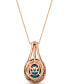 Фото #2 товара Deep Sea Blue Topaz (4 ct. t.w.) & Diamond (7/8 ct. t.w.) 18" Pendant Necklace in 14k Rose Gold