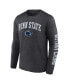 Фото #2 товара Men's Heather Charcoal Penn State Nittany Lions Distressed Arch Over Logo Long Sleeve T-shirt