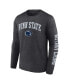 Men's Heather Charcoal Penn State Nittany Lions Distressed Arch Over Logo Long Sleeve T-shirt Серый, L - фото #2