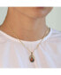 ფოტო #3 პროდუქტის Oval Religious Medal Medallion Sacred Heart Of Jesus Photo Pendant Necklace For Women Teen Yellow Gold Plated