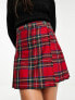 Miss Selfridge tartan buckle detail kilt mini skirt