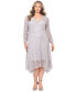 ფოტო #1 პროდუქტის Plus Size Floral-Lace Midi Dress