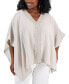 Фото #1 товара Plus Size Lace-Trim Textured Poncho, Created for Macy's
