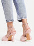 Фото #3 товара NA-KD fluffy heeled sandals in dusty pink