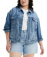 ფოტო #1 პროდუქტის Trendy Plus Size '90s Denim Trucker Jacket