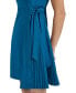 ფოტო #5 პროდუქტის Petite Jewel-Neck Short-Sleeve Scuba-Crepe Dress