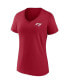 ფოტო #2 პროდუქტის Women's Red Tampa Bay Buccaneers Team Mother's Day V-Neck T-shirt