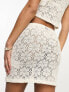 Фото #5 товара Pieces crochet mini skirt co-ord in white