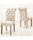 Фото #1 товара Стулья для кухни AC Pacific natalie Roll Top Tufted Linen Fabric Modern Dining Chair, Set of 2