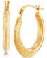 ფოტო #3 პროდუქტის Hammered Hoop Earrings in 14k Gold