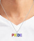 ფოტო #2 პროდუქტის Diamond Accent PRIDE Pendant Necklace in Sterling Silver, 16" + 4" extender