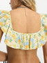 & Other Stories frill bikini top in mini floral print