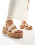 ASOS DESIGN Tangle elasticated chunky wedges in natural Бежевый, 38 - фото #1