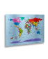 Фото #2 товара Michael Tompsett Childrens World Map Floating Brushed Aluminum Art - 22" x 25"