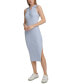 ფოტო #3 პროდუქტის Women's Sleeveless Ribbed Polo Midi Dress