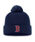 ფოტო #2 პროდუქტის Women's Navy Boston Red Sox Run The Bases Long Sleeve T-shirt and Cuffed Knit Hat with Pom Combo Set