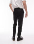 Topman stretch slim textured suit trousers in black