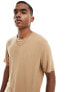 Boss Bodywear rib t-shirt in beige