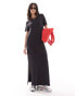 Фото #1 товара Pieces maxi t-shirt dress in black