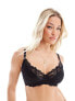 Фото #5 товара Ivory Rose fuller bust lace underwired plunge bra in black