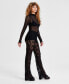 ფოტო #4 პროდუქტის Women's Lace Flare Pants, Created for Macy's