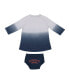 Newborn and Infant Girls Gray, Navy Distressed Auburn Tigers Hand in Hand Ombre Dress and Bloomers Set