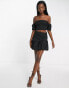 Trendyol bandeau and skirt co-ord set in black