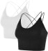 Фото #2 товара Sports Bra, Ladies Bustier Bra Without Underwire, Sports Bra Top with Spaghetti Straps, Cross Back Design, Push Up Bra for Yoga, Fitness