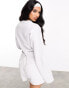 ASOS DESIGN Weekend Collective heavyweight sweatshirt with corset detail in ice marl