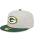 ფოტო #1 პროდუქტის Men's Khaki, Green Green Bay Packers Super Bowl Champions Patch 59FIFTY Fitted Hat