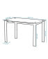 Фото #6 товара Modern Tempered Glass Dining Table, Simple Rectangular Metal Table Legs Living Room Kit