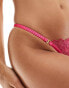 Фото #4 товара Bluebella Valentines Astra delicate floral lace tanga thong in hot pink - PINK