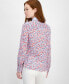 ფოტო #2 პროდუქტის Women's Cotton Floral Roll-Tab Shirt