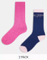 Фото #2 товара Threadbare Ski 2 pack socks in glitter pink