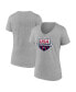 Women's Heather Gray USA Swimming Primary Logo V-Neck T-Shirt Серый, XL - фото #1