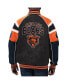 Men's Black Chicago Bears Faux Suede Raglan Full-Zip Varsity Jacket