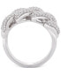 Diamond Link Detail Statement Ring (1 ct. t.w.) in Sterling Silver, Created for Macy's