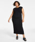 ფოტო #1 პროდუქტის Trendy Plus Size Crewneck Sleeveless T-Shirt Dress, Created for Macy's