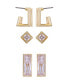 Gold-Tone 3-Piece Stud Button Earrings