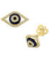 ფოტო #1 პროდუქტის EFFY® Sapphire (1/6 ct. t.w.) & Diamond (1/5 ct. t.w.) Evil Eye Stud Earrings